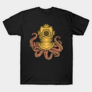 Diving Octopus in Sea T-Shirt